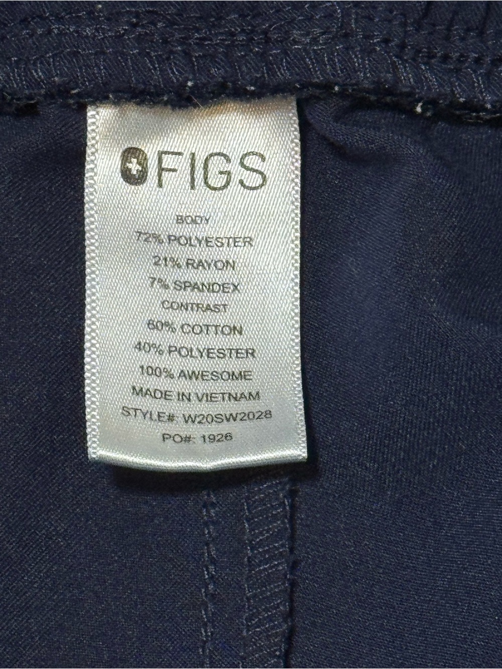 Figs Navy Track Jogger with Contrast Drawstring - Picture 4 of 14